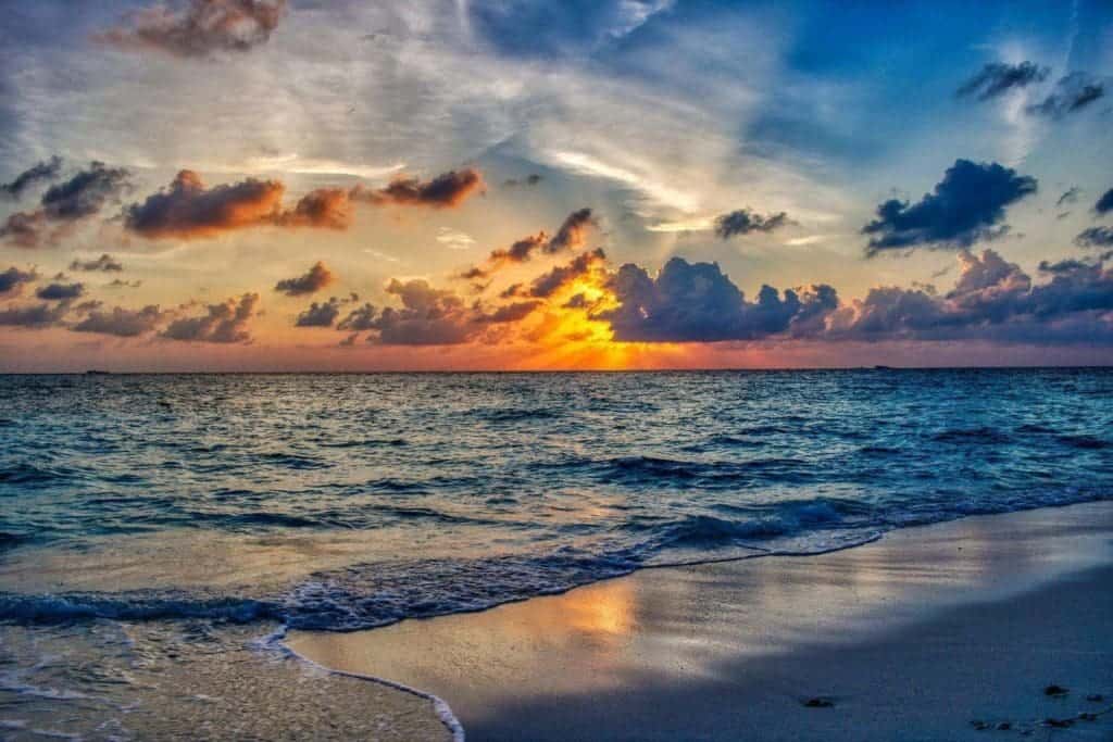 beach ocean sunset